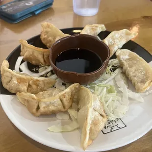 Pot stickers, great stuffing and sauce