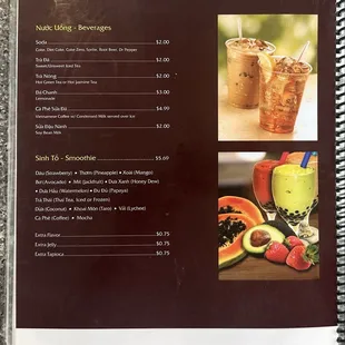 Menu Back Cover