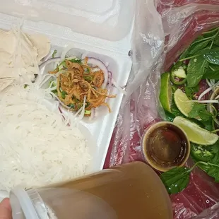 Chicken pho to-go