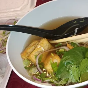 Tofu pho to-go