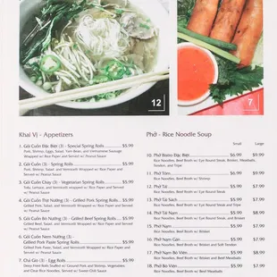 Pho bistro menu