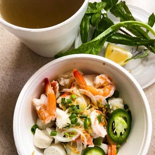 Takeout: Seafood Pho $14.25+tax (only large is available for takeout orders).
