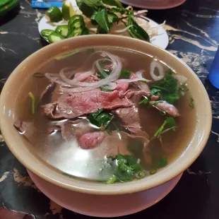 Rare steak and brisket pho (4p. Pho Tai Chin)