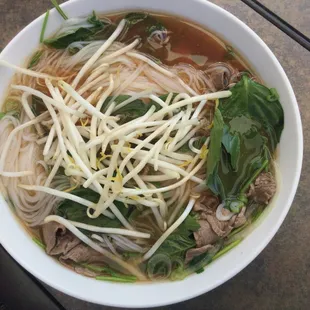 Pho with extra basil.  Delicious.