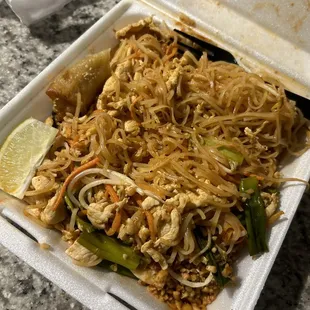 a close up of a container of noodles