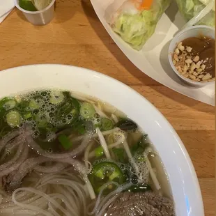 Spring Rolls (2)  Pho with Brisket