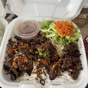 Noodles and beef