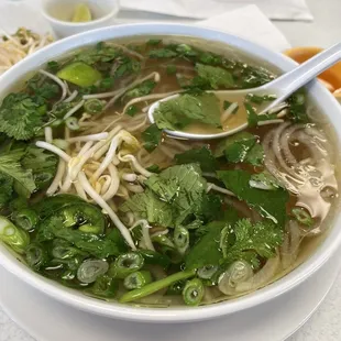 Meatless pho was so good!!