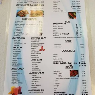 menu