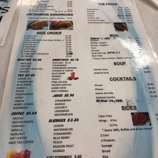 menu