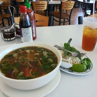 Pho Cajun with crawfish,shrimp,and crab.