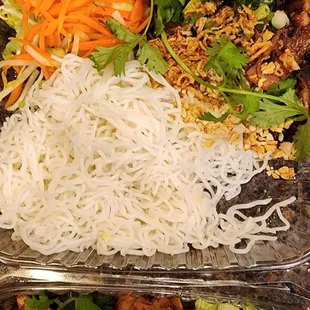 a variety of asian food
