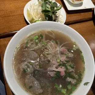 PHO COMBINATION, HOUSE SPECIAL LOMO SALTADO, FRESH SHRIMP SPRING ROLLS/2pc
