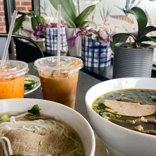 Eye Round is better than Flank, Pho (left) with Bun Bo Hue (right)