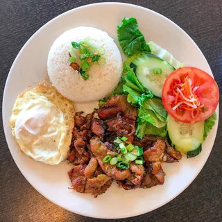 Grilled Pork and Fried Egg Plate