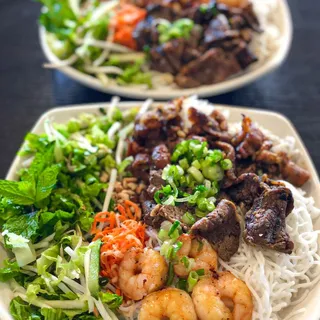 Grilled Shrimp and Grilled Pork Vermicelli Bowl