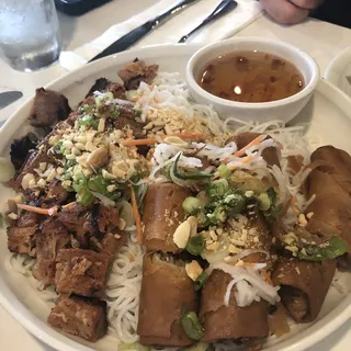 Grilled Pork and Crispy Egg Rolls