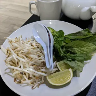 Accoutrements for the Pho and hot tea