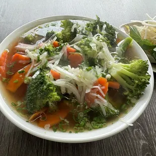 Large chicken pho with added veggies