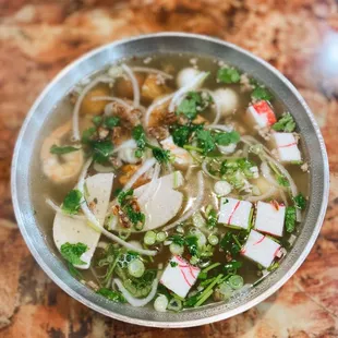 Banh Canh - Udon Noodle Soup with Shrimp, Pork (food IG: @hungriwitvivi)