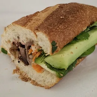 half of a Pork Banh Mi