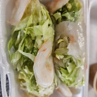Traditional spring rolls - they were a mess and had bursted open