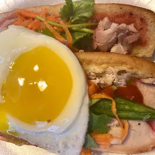 I added an egg to my banh mi