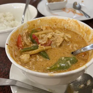 Red curry with chicken