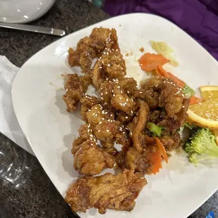 Orange chicken with rice