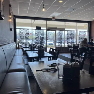 a view of a restaurant from the dining room