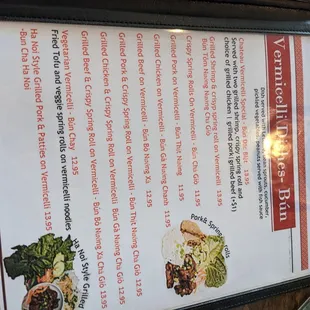 a menu for a restaurant
