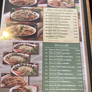 Noodle menu