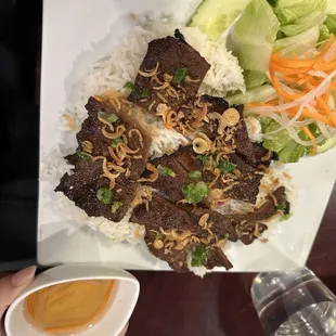 Grilled beef com