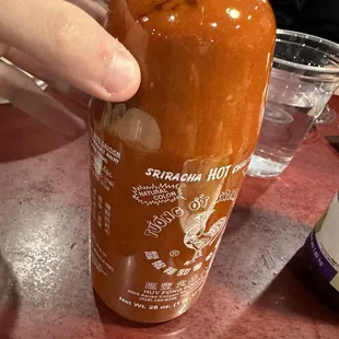 Sriracha bottle