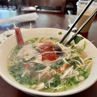 Pho Thai (that&apos;s the level of the soup in the bowl as served. They only sell one size. It&apos;s a medium size bowl. It&apos;s very good.)