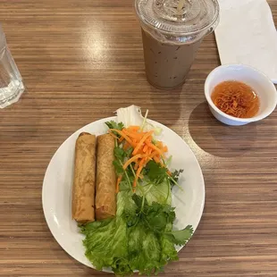 C4. 1 Pho (Small) , 2 Spring Rolls/2 Eggrolls and 1 Drink Combo