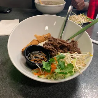 B2. Vermicelli Bowl with Grilled Meat and Spring Roll