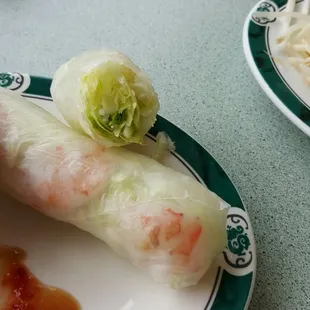 two plates of food on a table