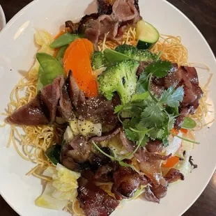 Stir fry noodles with pork delicious