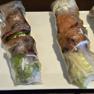 Spring rolls with grilled pork