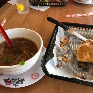 Combo- small rare Beef Pho and Grilled Pork BahnMi!