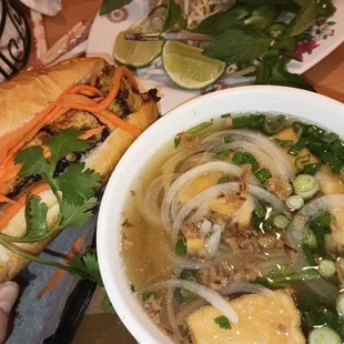 Tofu pho and banh mi - October 2022