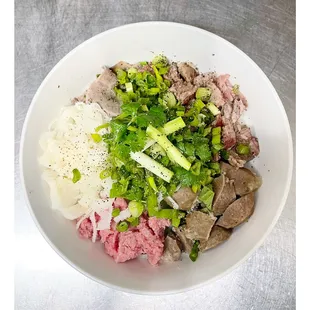 Sunflower's Secret Menu: Rare Steak, Brisket, Fatty Beef, Meatball and Tripe.