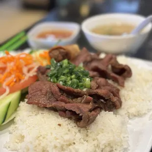 BBQ pork with broken rice