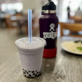 Taro smoothie with boba