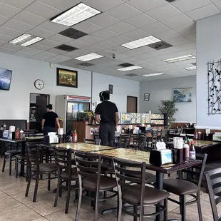 the inside of a restaurant