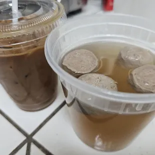 Vietnamese Iced Coffee &amp; Side of meatball soup