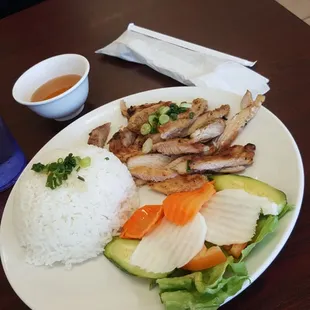 Chicken with rice.