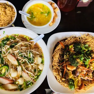 a variety of dishes