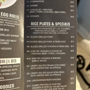 a menu for a restaurant